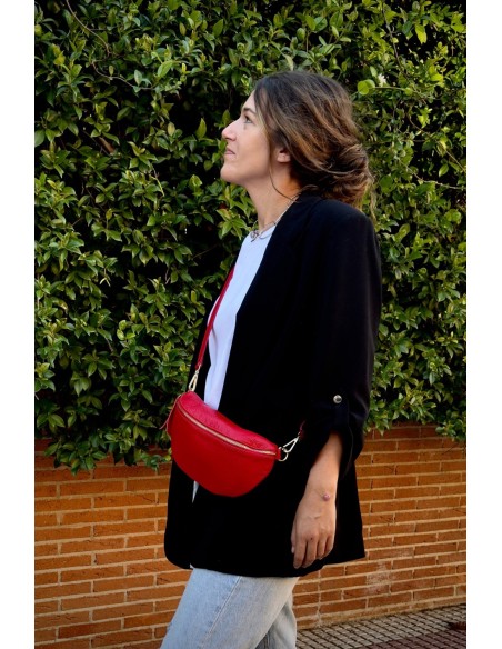 Bandolera piel roja