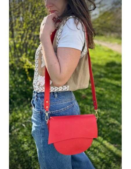 Bolso piel coral