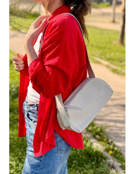 Bolso piel blanco roto