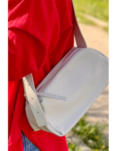 Bolso piel blanco roto