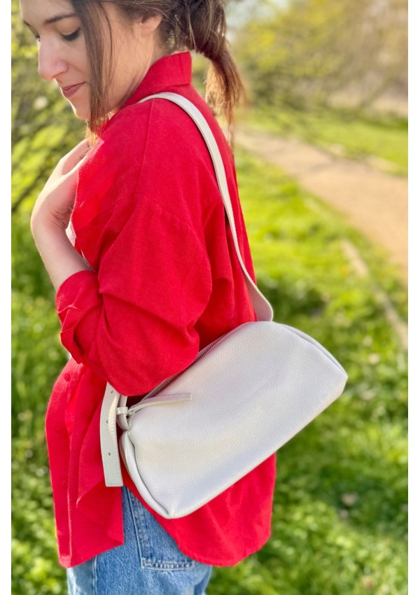 Bolso piel blanco roto