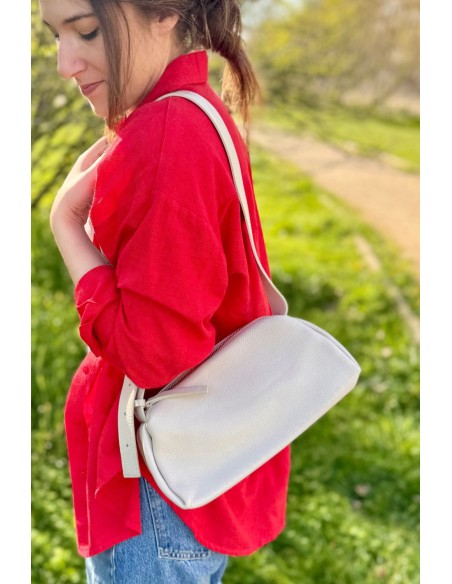 Bolso piel blanco roto