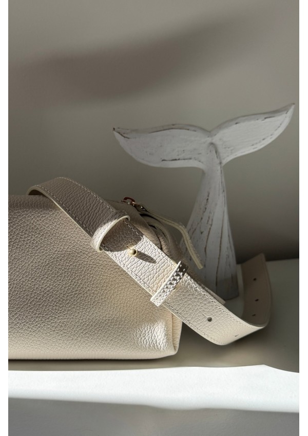 Bolso piel blanco roto