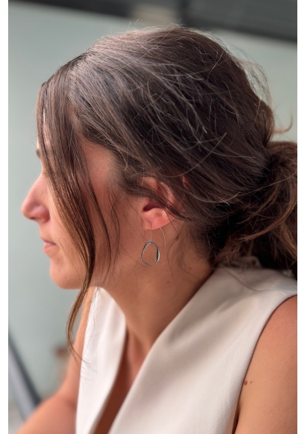 Pendientes acero en plata