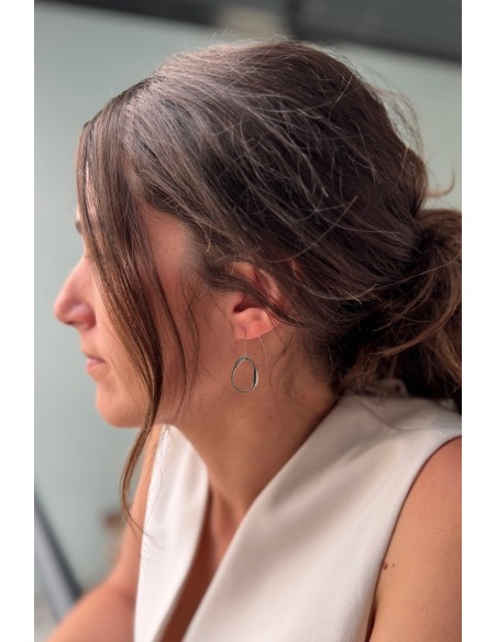 Pendientes acero en plata