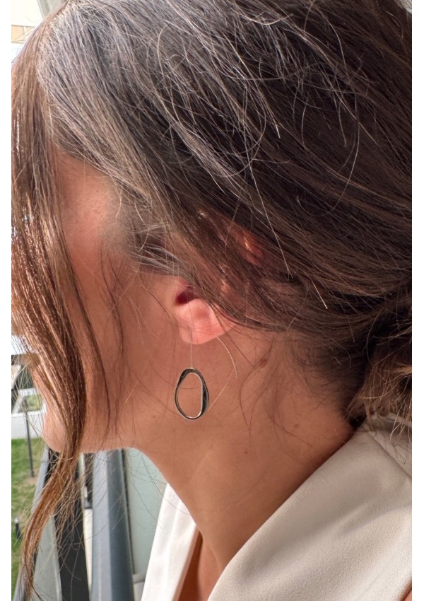 Pendientes acero en plata