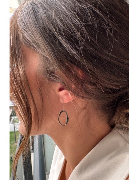 Pendientes acero en plata