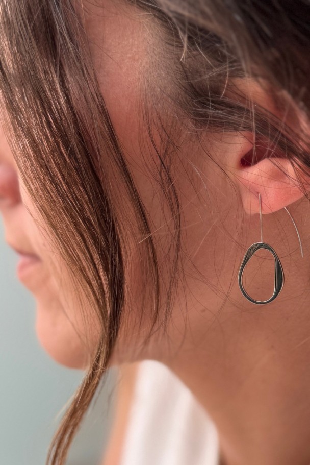 Pendientes acero en plata