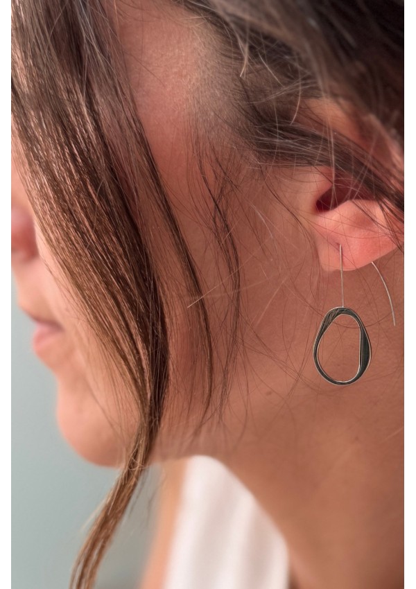 Pendientes acero en plata