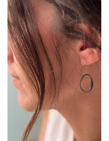 Pendientes acero en plata