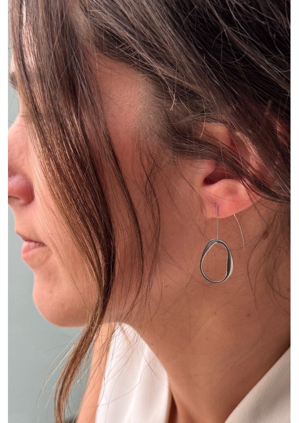 Pendientes acero en plata