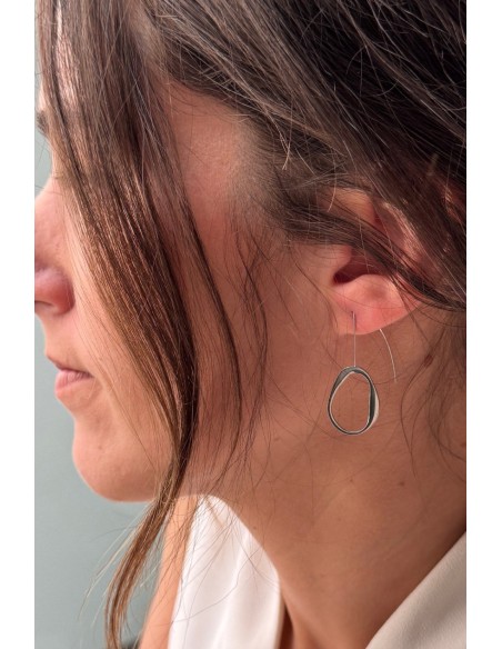 Pendientes acero en plata