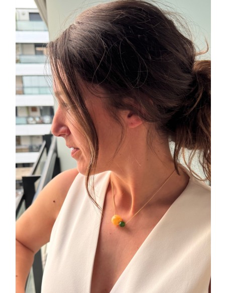 Gargantilla Colección NEO ágata amarilla y verde