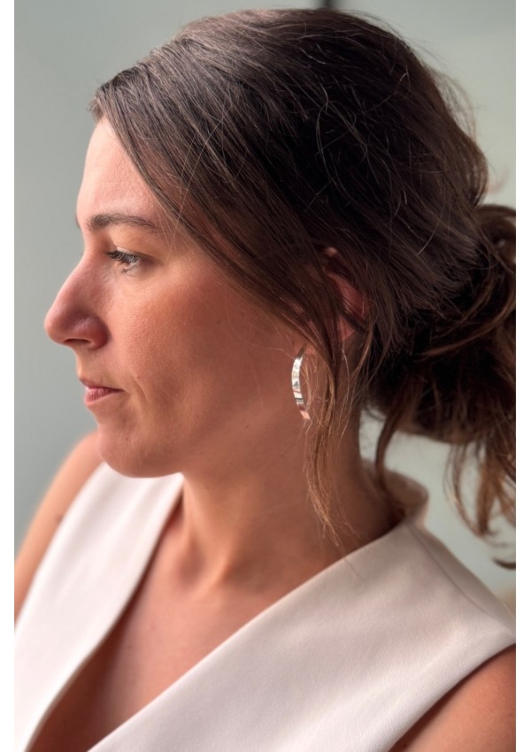 Pendientes media luna acero