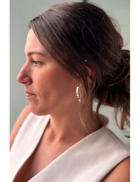 Pendientes media luna acero