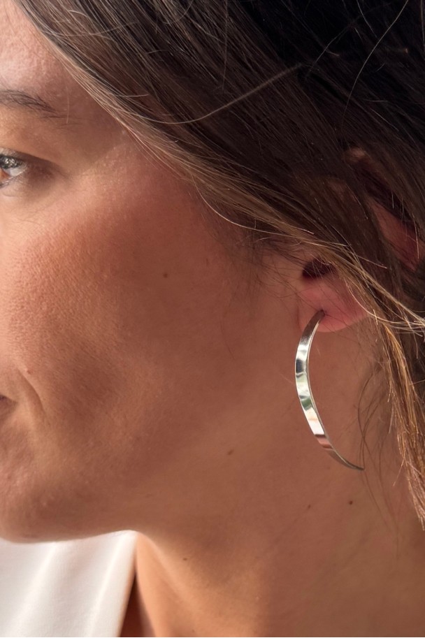 Pendientes media luna acero