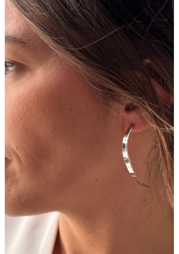 Pendientes media luna acero