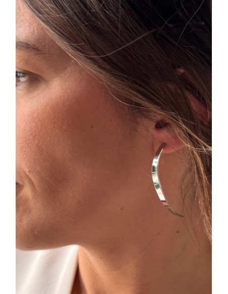 Pendientes media luna acero