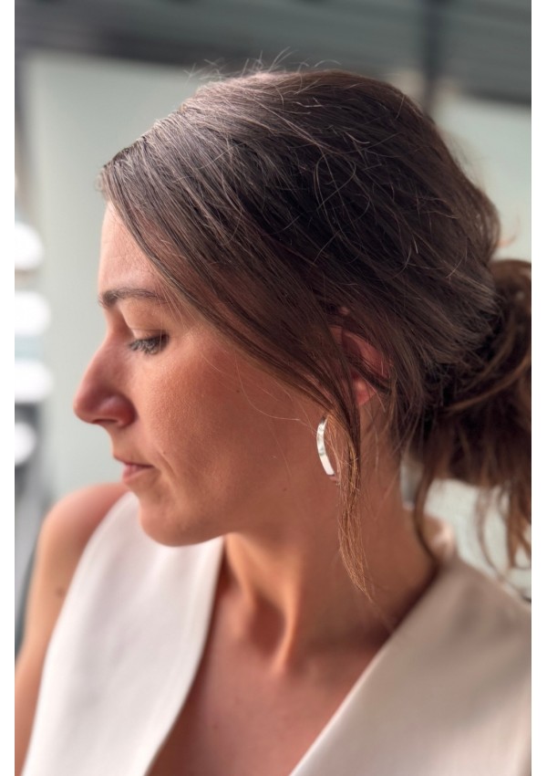 Pendientes media luna acero