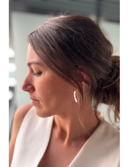 Pendientes media luna acero