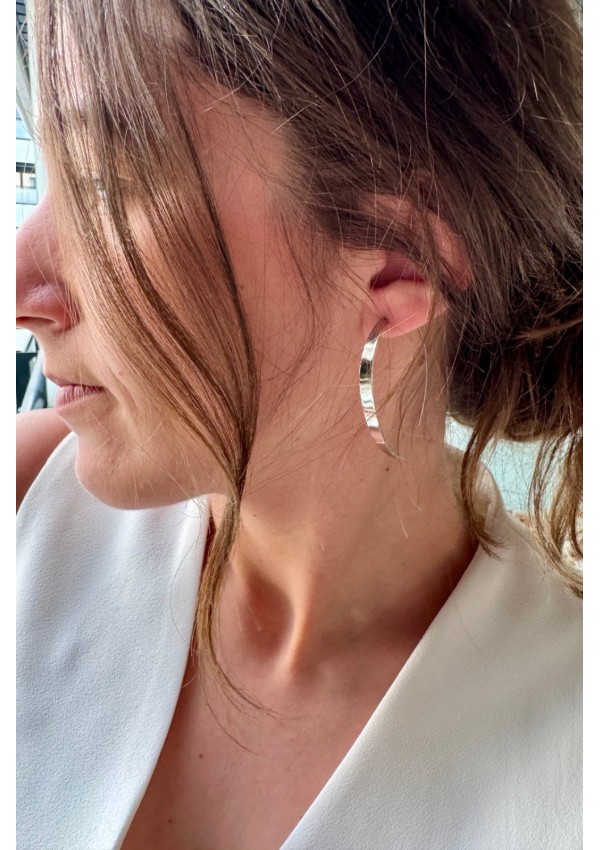 Pendientes media luna acero