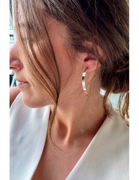 Pendientes media luna acero