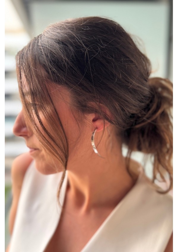 Pendientes media luna acero