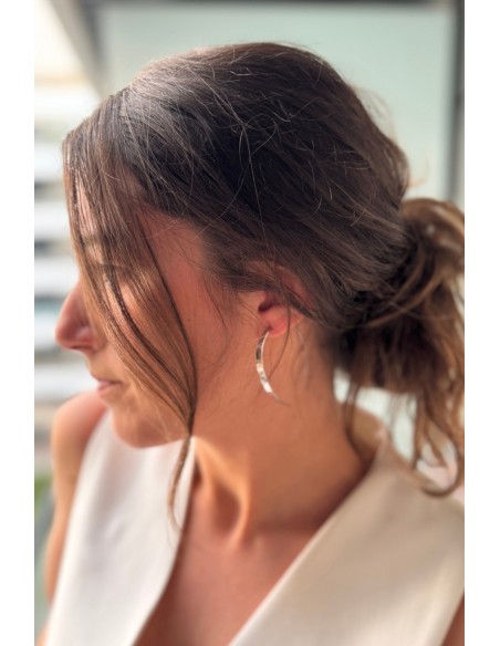 Pendientes media luna acero