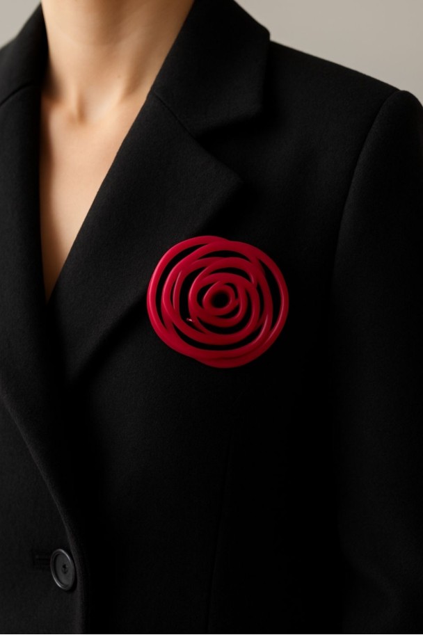 Broche Rosa Roja