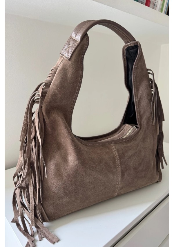 Bolso de ante taupe
