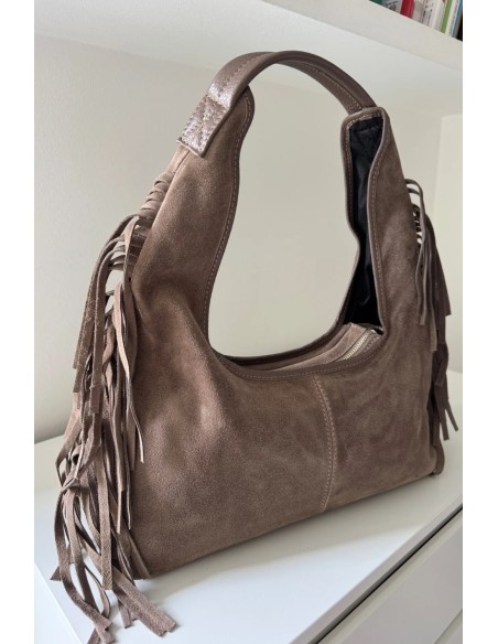 Bolso de ante taupe