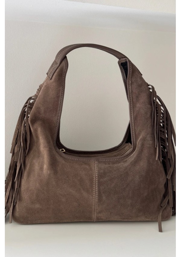 Bolso de ante taupe