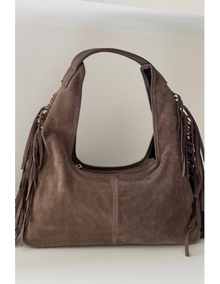 Bolso de ante taupe