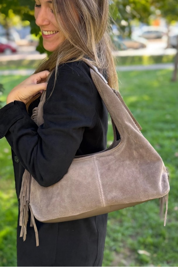 Bolso de ante taupe