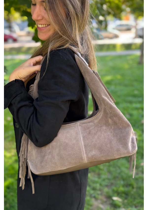 Bolso de ante taupe