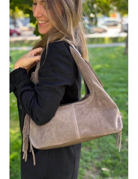 Bolso de ante taupe