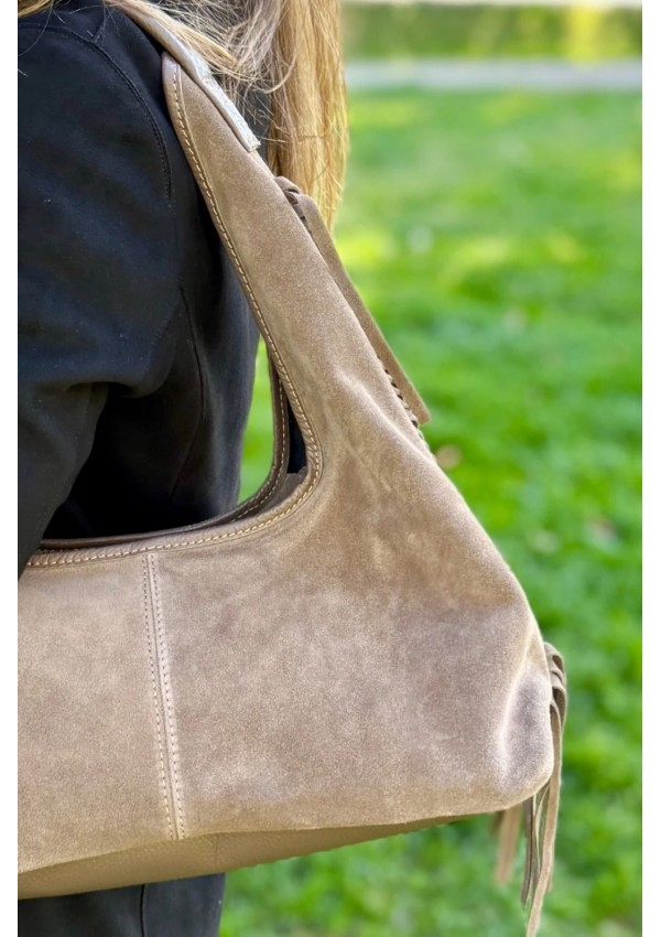 Bolso de ante taupe
