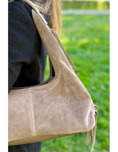 Bolso de ante taupe