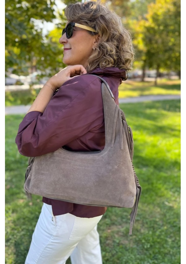 Bolso de ante taupe