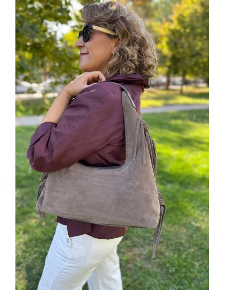 Bolso de ante taupe