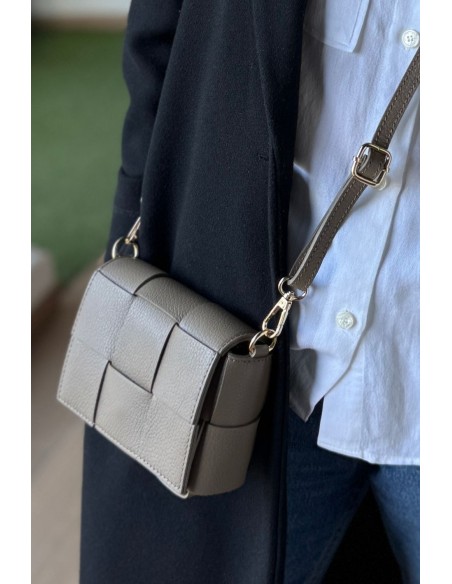 Bolso piel taupe