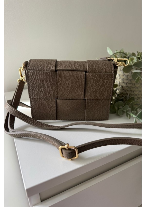 Bolso piel taupe