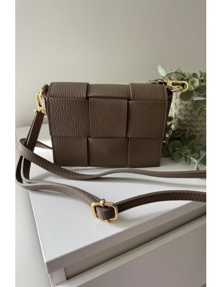 Bolso piel taupe