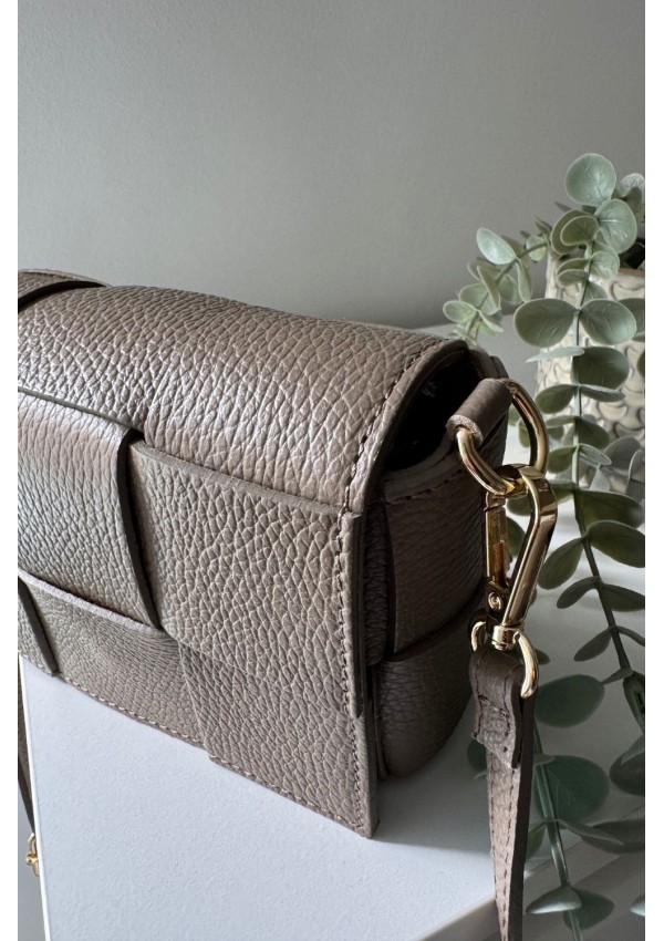 Bolso piel taupe