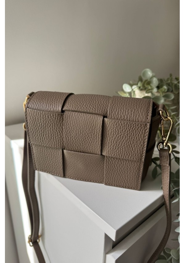 Bolso piel taupe