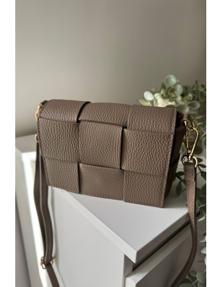 Bolso piel taupe