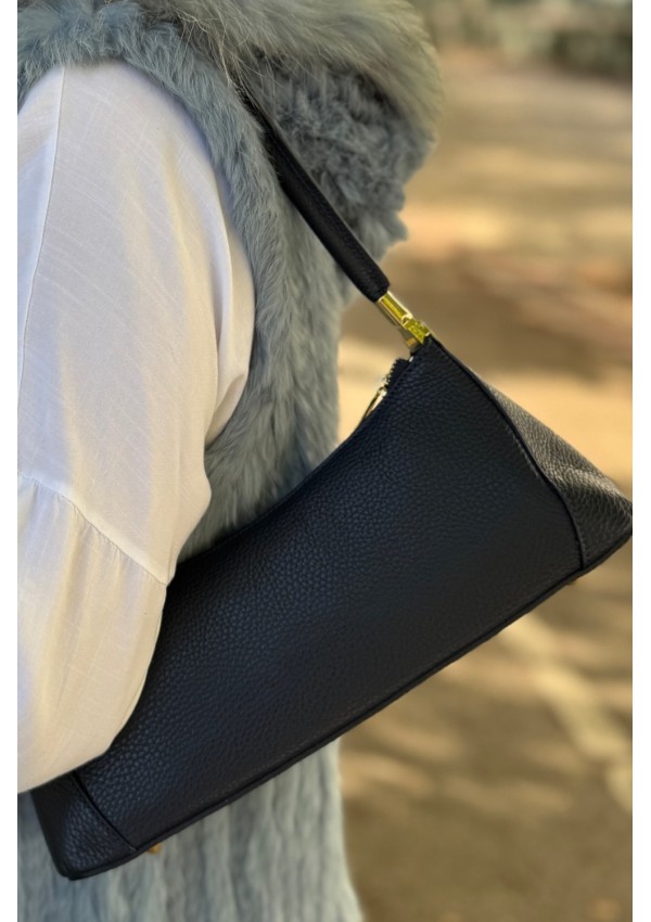 Bolso piel azul marino