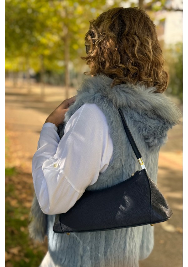 Bolso piel azul marino