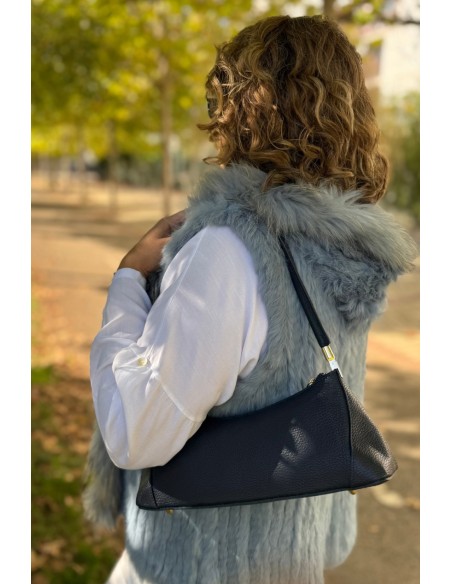 Bolso piel azul marino