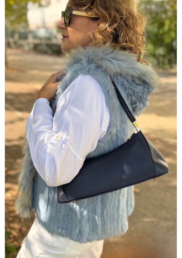 Bolso piel azul marino
